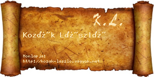 Kozák László névjegykártya